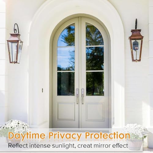 WISDOM One Way Mirror Window Film Daytime Privacy, Sun Blocking Heat Control Anti UV Reflective Film Static Cling Window Tint for Home Office Living Room (35% Black Film, 20" x 100) - Image 4
