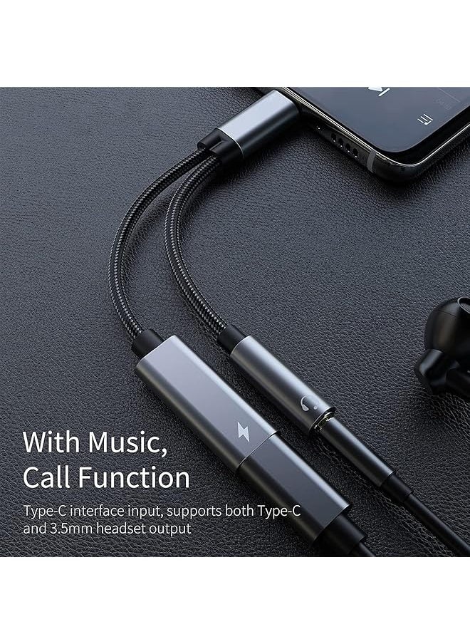 إيروريكس محول شاحن وسماعة رأس USB C إلى 3.5 مم 2 في 1 منفذ شحن USB C PD 3.0 إلى مقبس صوت Aux وكابل دونجل شحن سريع متوافق مع Samsung S21 S20 S20+ Ultra Google Pixel 4 3 Xl  - Image 4