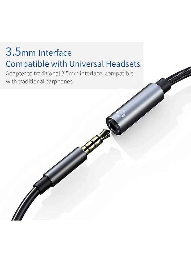 إيروريكس محول شاحن وسماعة رأس USB C إلى 3.5 مم 2 في 1 منفذ شحن USB C PD 3.0 إلى مقبس صوت Aux وكابل دونجل شحن سريع متوافق مع Samsung S21 S20 S20+ Ultra Google Pixel 4 3 Xl  - Image 5