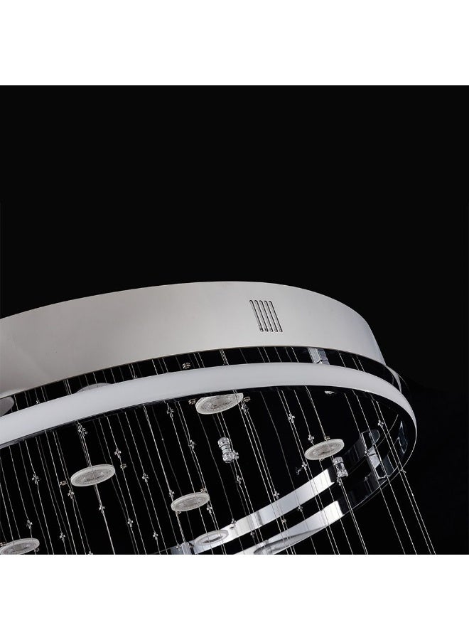 DANUBE HOME Danube Home Seychelles Modern Chandelier For Staircase|1- Light Indoor Lighting Fixture With LED-Lights(Included)|Stainless Steel Frame-Chrome Finish|3000K Light|L160xW80xH1600cm (1 Year Warranty)  - Image 4