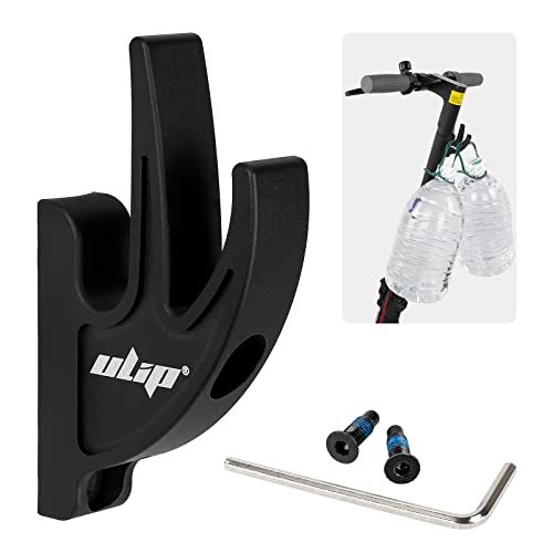 ulip Scooter Double Front Hook Aluminum Carrying Hook Handy Hanger Hook for Scooter with M5 Screws for Xiaomi M365 Pro MI3 1S Scooters Black - Image 1