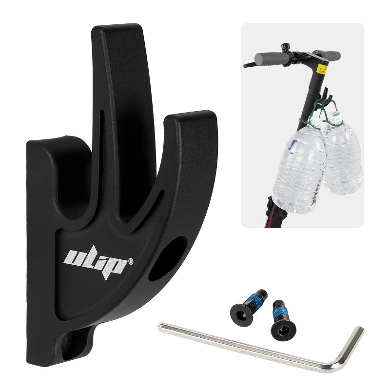 ulip Scooter Double Front Hook Aluminum Carrying Hook Handy Hanger Hook for Scooter with M5 Screws for Xiaomi M365 Pro MI3 1S Scooters Black - Image 2