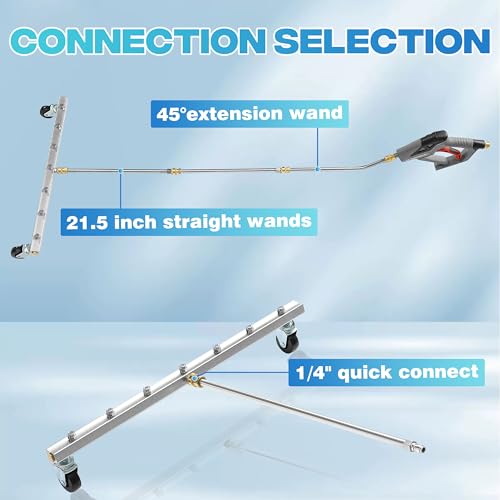 M MINGLE 24” Undercarriage Pressure Washer Attachment, Undercarriage Sprayer with 7 Nozzles, Under Car Washer with 3 Pieces Extension Wand, 4000 PSI - Image 4