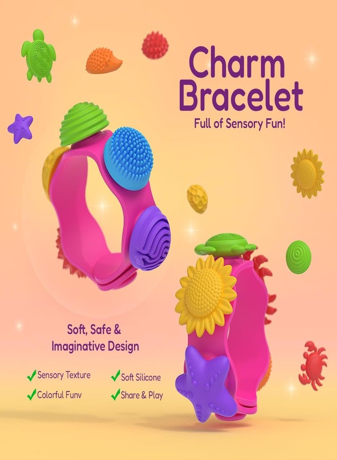 GIFTIARA Sensory Fidget Toys for Kids, 3-in-1 Stress Relief Bracelet, Ring, Necklace Anxiety Relief Toy Set with 10 DIY Wearable Silicone Charms for Boys Girls - Image 4