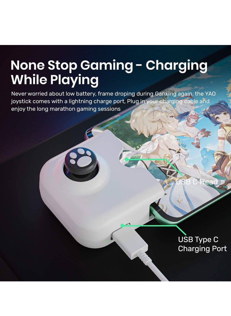 SYOSI Game Controller Joystick for Phone (Android Version 10 or Later), For Gaming Gamepad Compatible with PUBGG Mobile, Call of Duty Mobile(CODM), Wild Rift, Genshin Impact (White)  - Image 5