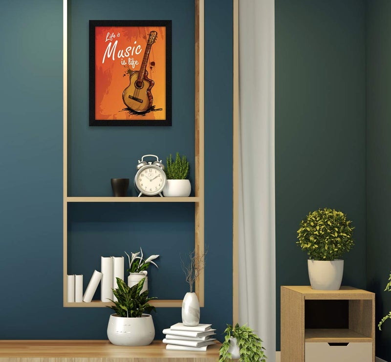 ArtX Paper Motivational Quotes Life Is Music & Read Old Books Framed Wall Art Painting, Multicolor, Abstract, 10 X 13 inches each, 20 X 13 inches combined, Set of 2 - Image 5