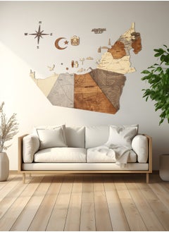 Enjoy The Wood Enjoy The Wood 3D UAE Wood Map Wall Art – Elegant Wooden UAE Map Decor for Home, Bedroom, or Office – Perfect Housewarming Gift, Handcrafted and Stylish Wall Art - Multicolor Design  - Image 1