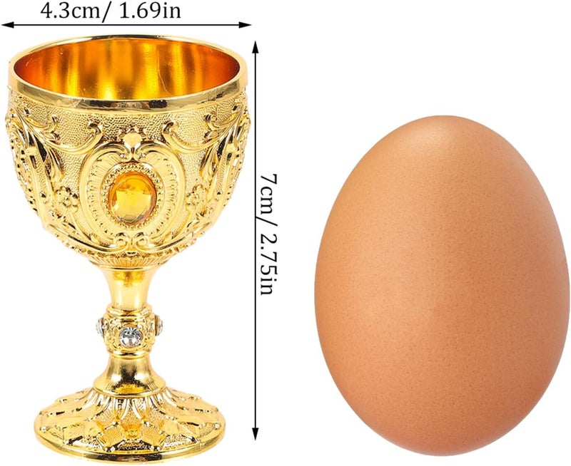 CHILDWEET Retro Small Liquor Cups 30ml Vintage Glass Drink Cups with Gold Rim Compact Reusable Household 2pcs Set for Home Bar and Party Use - Image 2