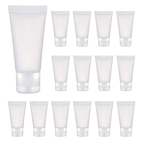 VANTOBEST 20Pcs Transparent Plastic Empty Tubes with Flip Cap Soft Tubes Squeeze Bottle Facial Cleaning Bottles Refillable Makeup Sample Holder Dispenser (15ml/0.5oz) - Image 1