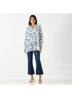 2Xtremz 2Xtremz All-Over Floral Print Tunic with Long Sleeves  - Image 1