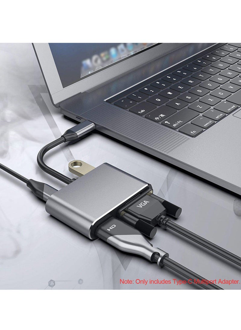 Generic 4-In-1 Hub Type-C To HD VGA Adapter Grey/Black  - Image 5