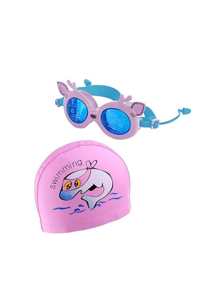 ENDLESS  Kids Swimming Fun Set - Adjustable Goggles and Comfy Swim Cap Set | Anti-Fog, UV Protection | Leak-Proof  Design| Ideal for Boys and Girls | Perfect for Pool and Beach Fun| Purple - Image 1