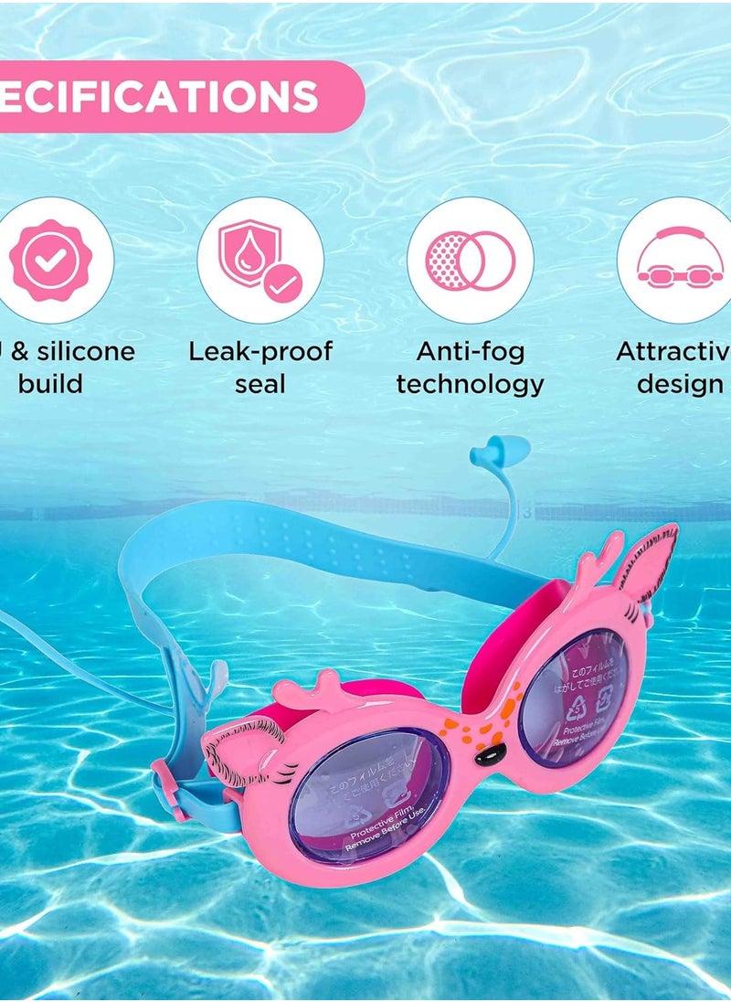 ENDLESS  - Kids Swimming Fun Set - Adjustable Goggles and Comfy Swim Cap Set | Anti-Fog, UV Protection | Leak-Proof  Design| Ideal for Boys and Girls | Perfect for Pool and Beach Fun| Blue - Image 1