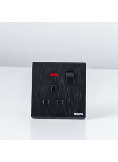 Milano 13A Socket With Neon Single Switched Socket With Led Indicator Electrical Switches Sockets Outlets For Home Appliances Dp Aura Blk