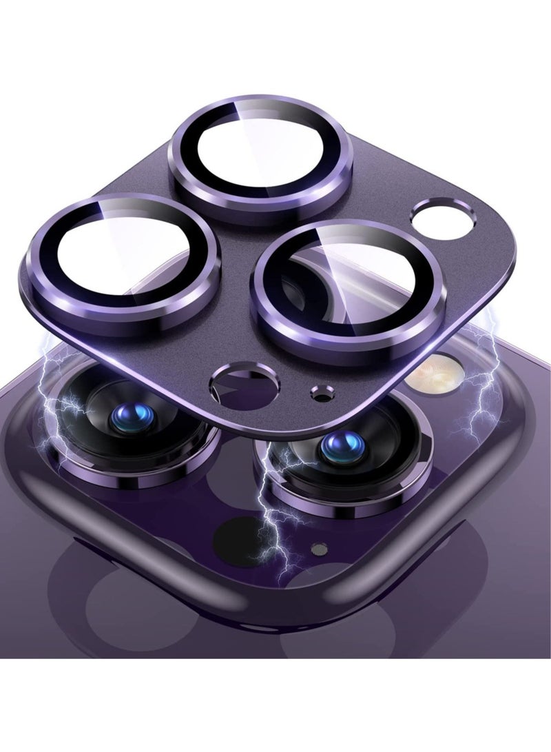 ELTRAZONE iPhone 14 Pro/iPhone 14 Pro Max Camera Lens Protector, [Drop Protection] 9H Tempered Glass Camera Cover screen Metal Ring Case Friendly Scratch Resistant Easy to Install - Image 1