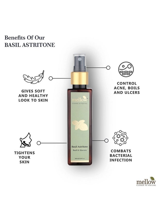 MELLOW Herbals Ayurvedic Basil Astritone Face Toner (100Ml) For Oily & Acne Prone Skin | Tightens Skin | Eucalyptus, Basil, Aloe Vera & Rose Petals | Ayush Certified | Gmo, Paraben And Silicone Free  - Image 4