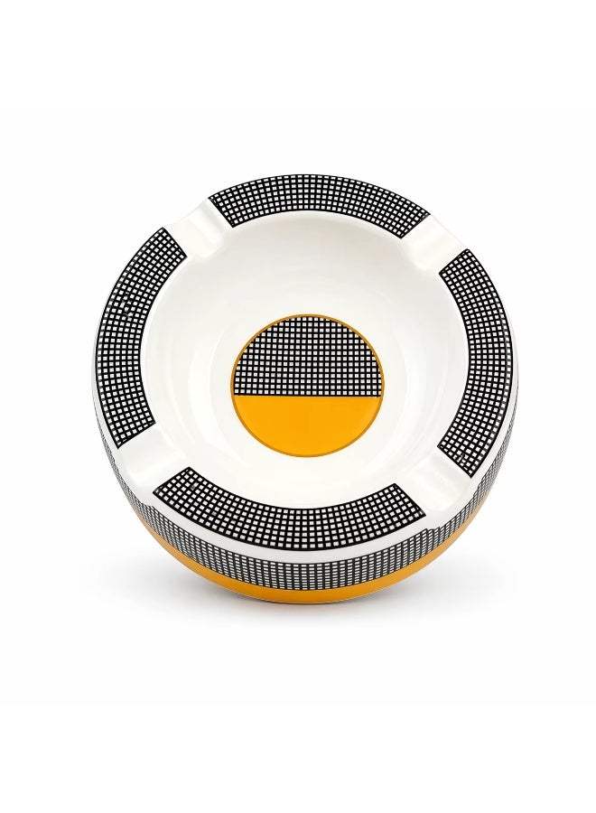 GUEVARA Cigar Ashtray | Large Round Ceramic Ash tray with 4 Rest for Cigar, Cigarettes | Outdoor & Indoor Use | Perfect for Patio, Lawn - Image 2