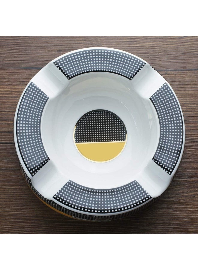 GUEVARA Cigar Ashtray | Large Round Ceramic Ash tray with 4 Rest for Cigar, Cigarettes | Outdoor & Indoor Use | Perfect for Patio, Lawn - Image 5