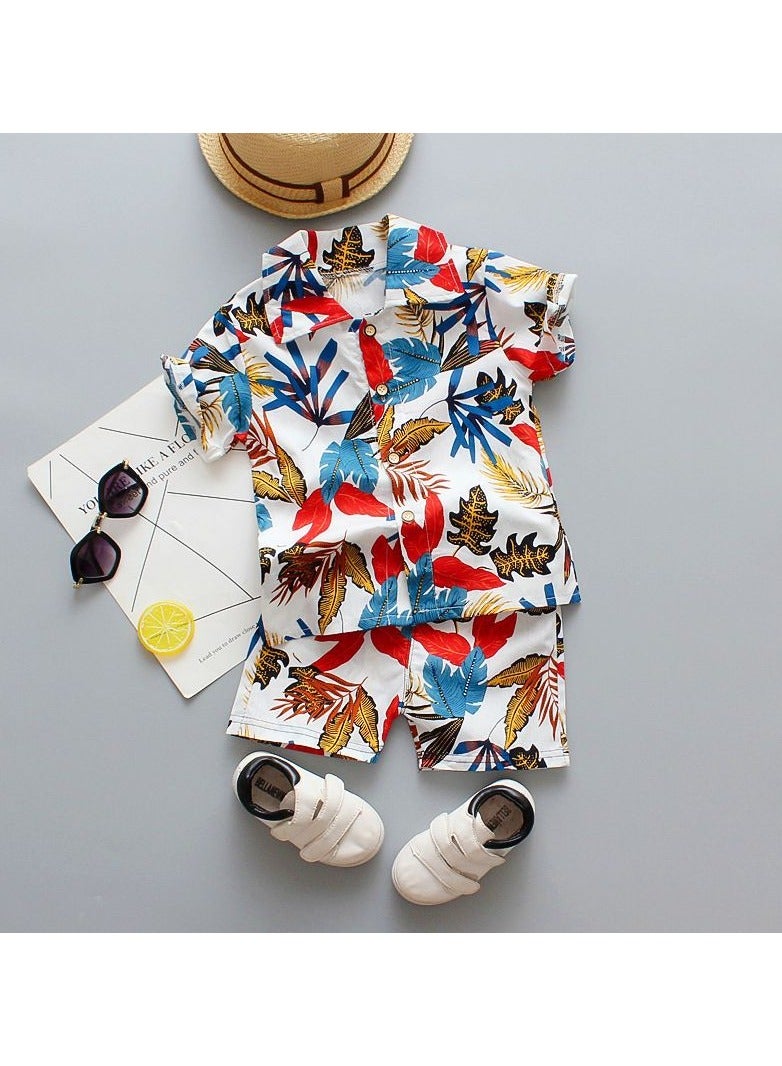 KUYING New Children's Short Sleeved Shirt Two-Piece Set