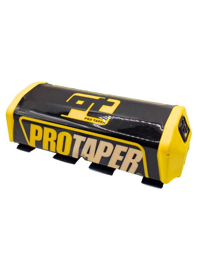 برو تابس وسادة مقود دراجة موتوكروس لقضيب المقود مع حماية فوم وأشرطة فيلكرو مقاس عالمي أصفر وأسود - Image 1