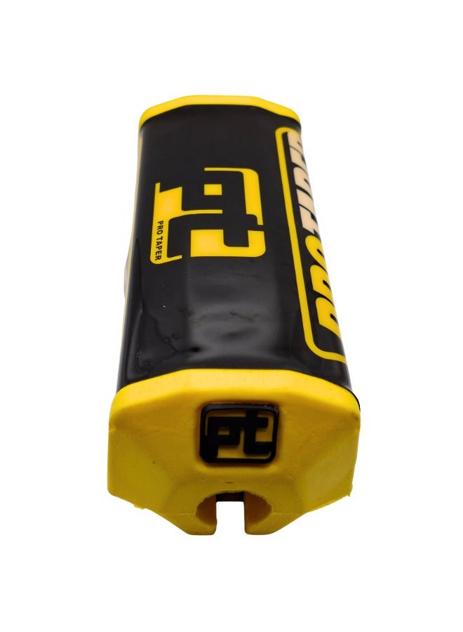 برو تابس وسادة مقود دراجة موتوكروس لقضيب المقود مع حماية فوم وأشرطة فيلكرو مقاس عالمي أصفر وأسود - Image 4