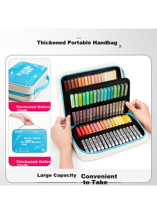 Touch Mark Direct Liquid Acrylic Marker 120 Colors Soft Tip Watercolor Pen Paint Pen Can Overlay Color Non-transparent Oxford Cloth Style Student Back-to-school Gift - Image 5