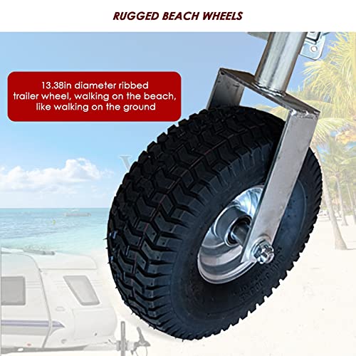 FPIGSHS Beach Boat Trailer Jack, 13.38in Trailer Jack Wheel, Heavy-Duty Bolt-On Swivel Tongue Jack, 2000lb Capacity, 11in Vertical Load (2000lbs/900kg) (2000LBS/900KG) - Image 4