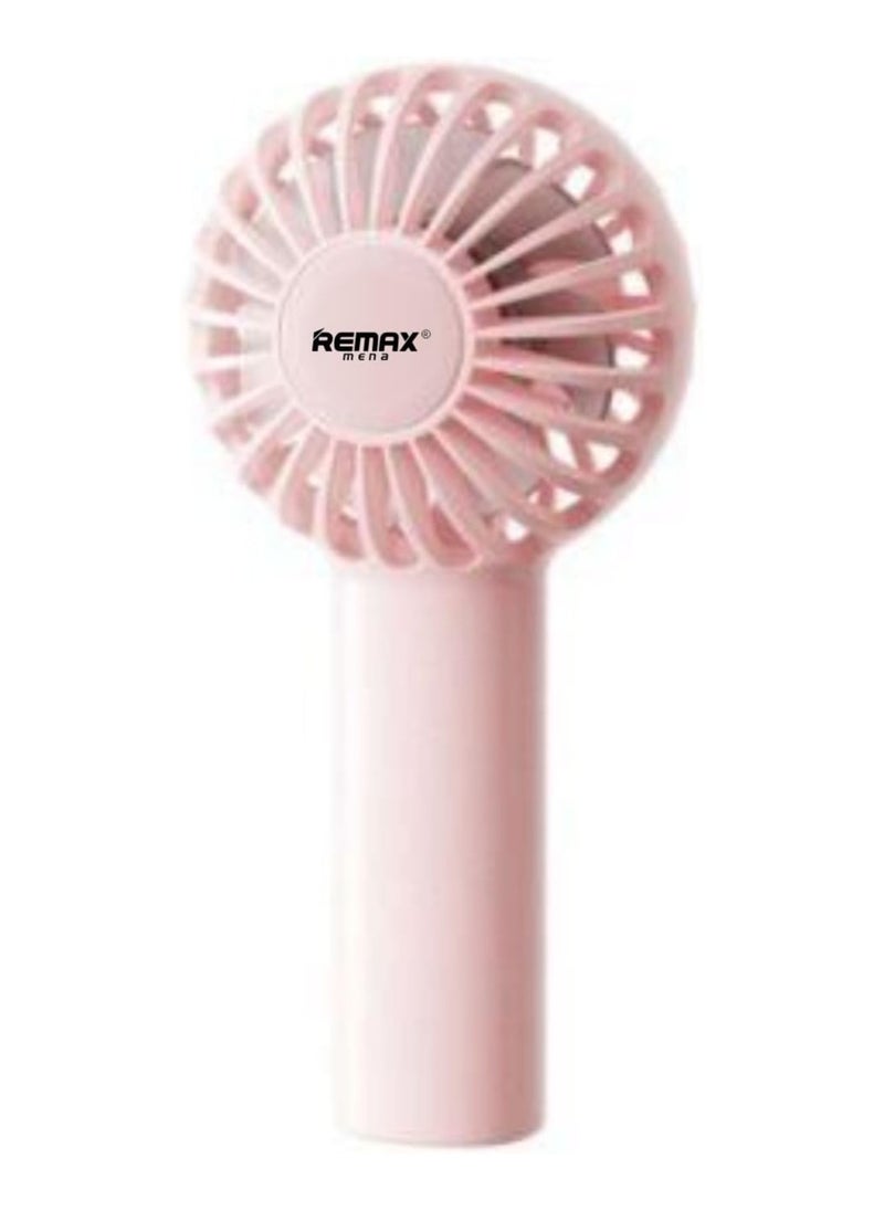 Remax Mena Portable Mini Fan Handheld Fan, 3 Speeds Small Personal Fan USB Rechargeable, Makeup Fans for Stylish Girls Women Kids (Pink)  - Image 1
