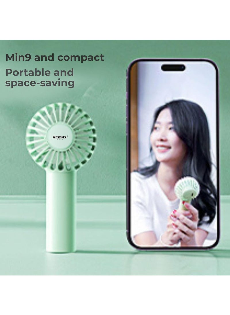 Remax Mena Portable Mini Fan Handheld Fan, 3 Speeds Small Personal Fan USB Rechargeable, Makeup Fans for Stylish Girls Women Kids (Pink)  - Image 4