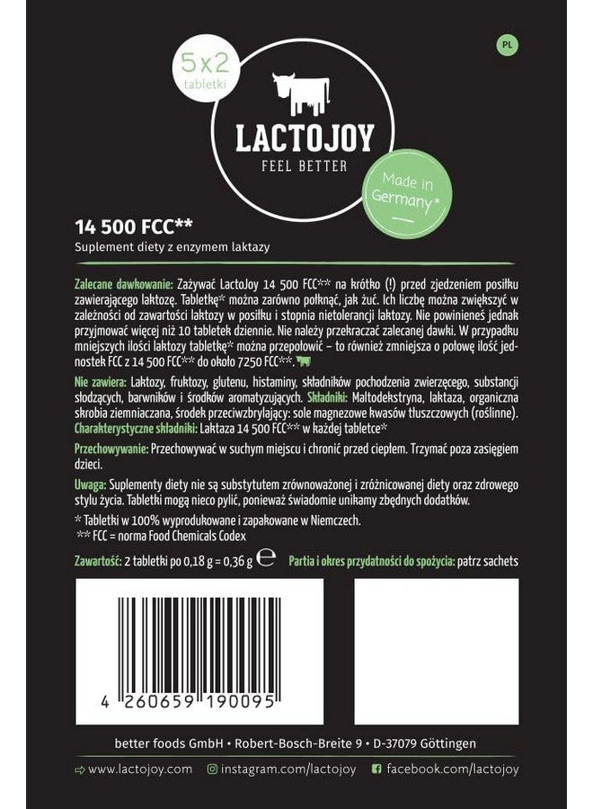 LactoJoy Lactase Pills I Powerful Lactase Enzymes for Lactose Intolerance I for Improved Digestion I No Silicon Dioxide, No Artificial Flavors I Vegan I Sample-Package of 5 Sachets à 2 Tablets - Image 2