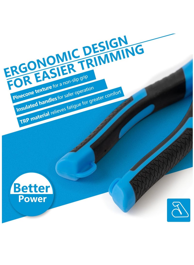 Zikra Wire Cutters, 7" Flush Cutters for Jewelry Making, Ultra-Sharp Side Cutters, CR-V Diagonal Cutters for Crafting, Flush Cut Pliers for Soft Copper Wire, Floral, Circuit Board - Image 4