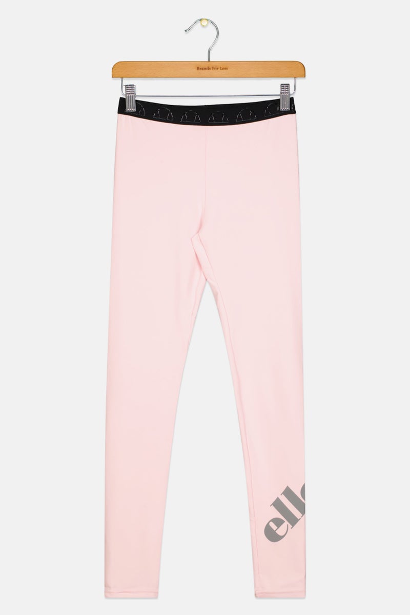 Ellesse Kids Girl Sportswear Fit Brand Logo Training Legging, Pink - Image 1