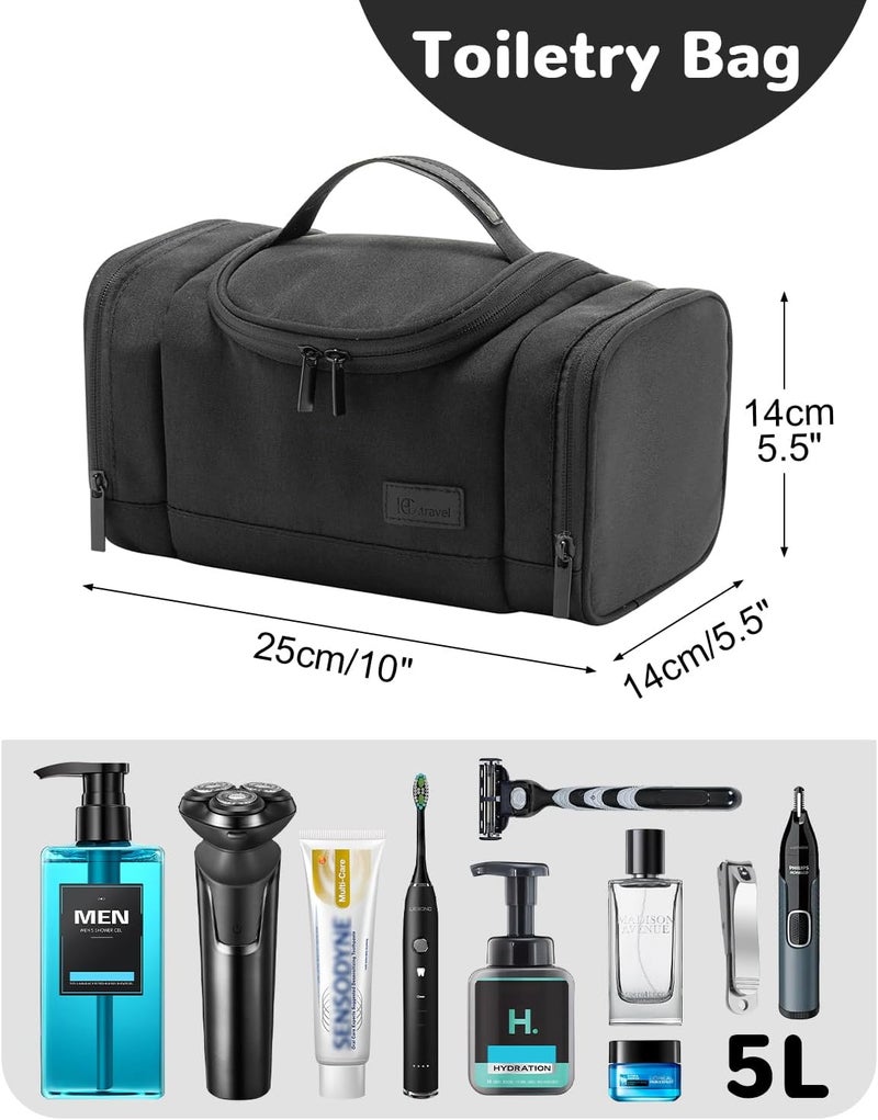 Outplea Compact Travel Toiletry Bag, Small Portable Wash Bag, Toiletries Organizer for Travel-Sized Accessories, Black, One Size, Practical - Image 2