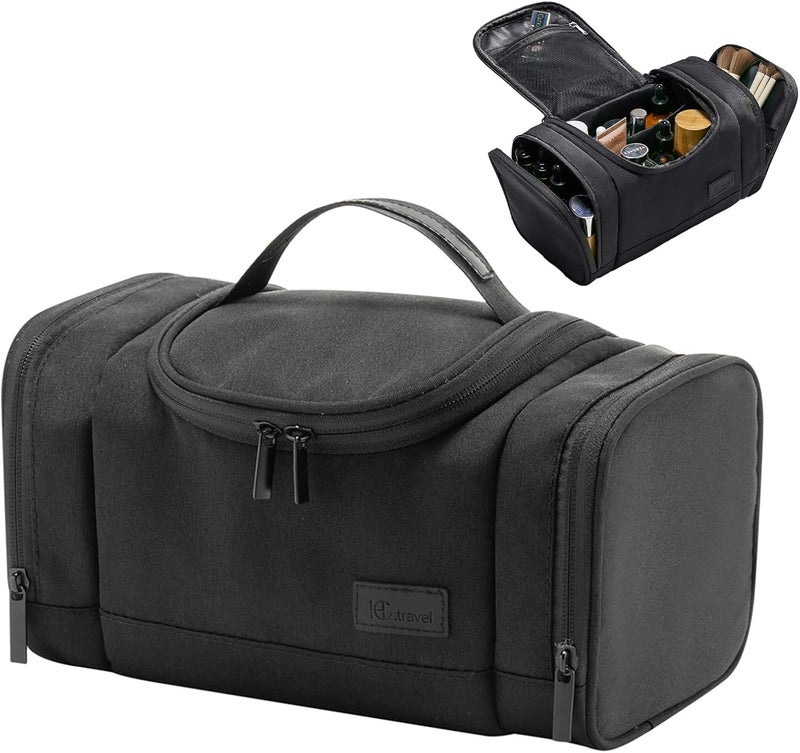 Outplea Compact Travel Toiletry Bag, Small Portable Wash Bag, Toiletries Organizer for Travel-Sized Accessories, Black, One Size, Practical - Image 1