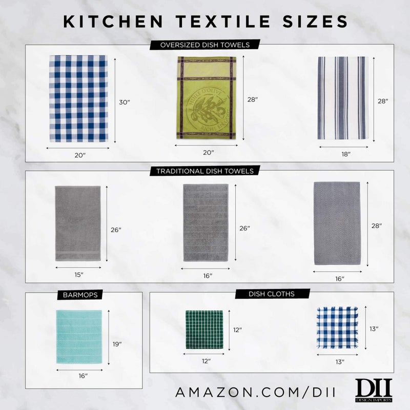 DII Assorted Woven Kitchen Set  Dishtowel  18x28  Dishcloth  13x13  Sage  5 Piece - Image 2