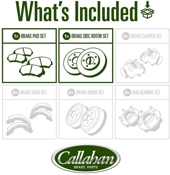 Callahan Brake Parts CDS03007 Rear Brake Kit with Rotors, Ceramic Pads, and Clips for VW Golf, Jetta, and Audi A3 - Image 2
