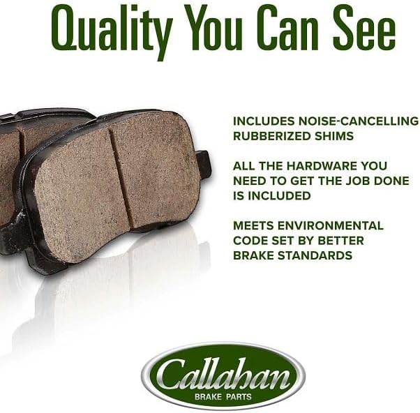 Callahan Brake Parts CDS03007 Rear Brake Kit with Rotors, Ceramic Pads, and Clips for VW Golf, Jetta, and Audi A3 - Image 4