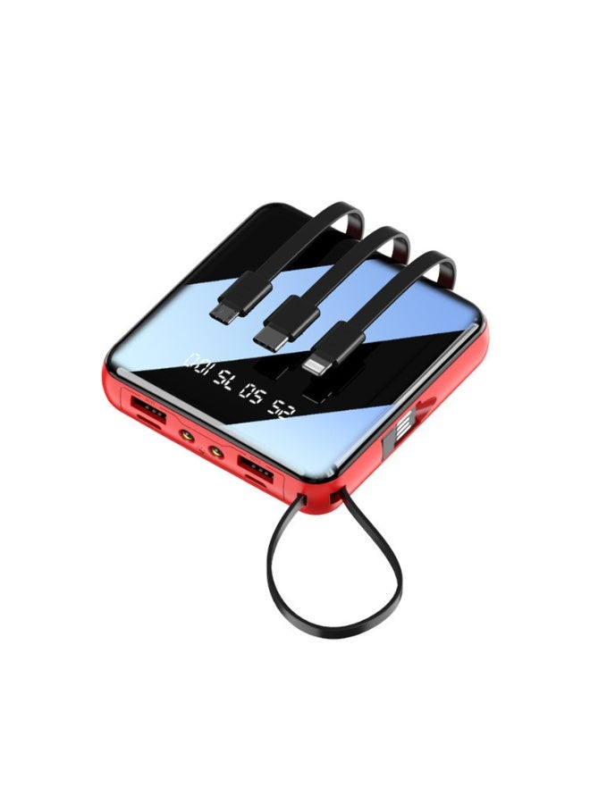 10,000mAh Compact Mini Portable Power Bank with Built-in Cable and LCD Display - Universal for Smartphones - Image 1
