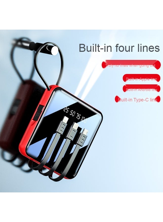 10,000mAh Compact Mini Portable Power Bank with Built-in Cable and LCD Display - Universal for Smartphones - Image 2