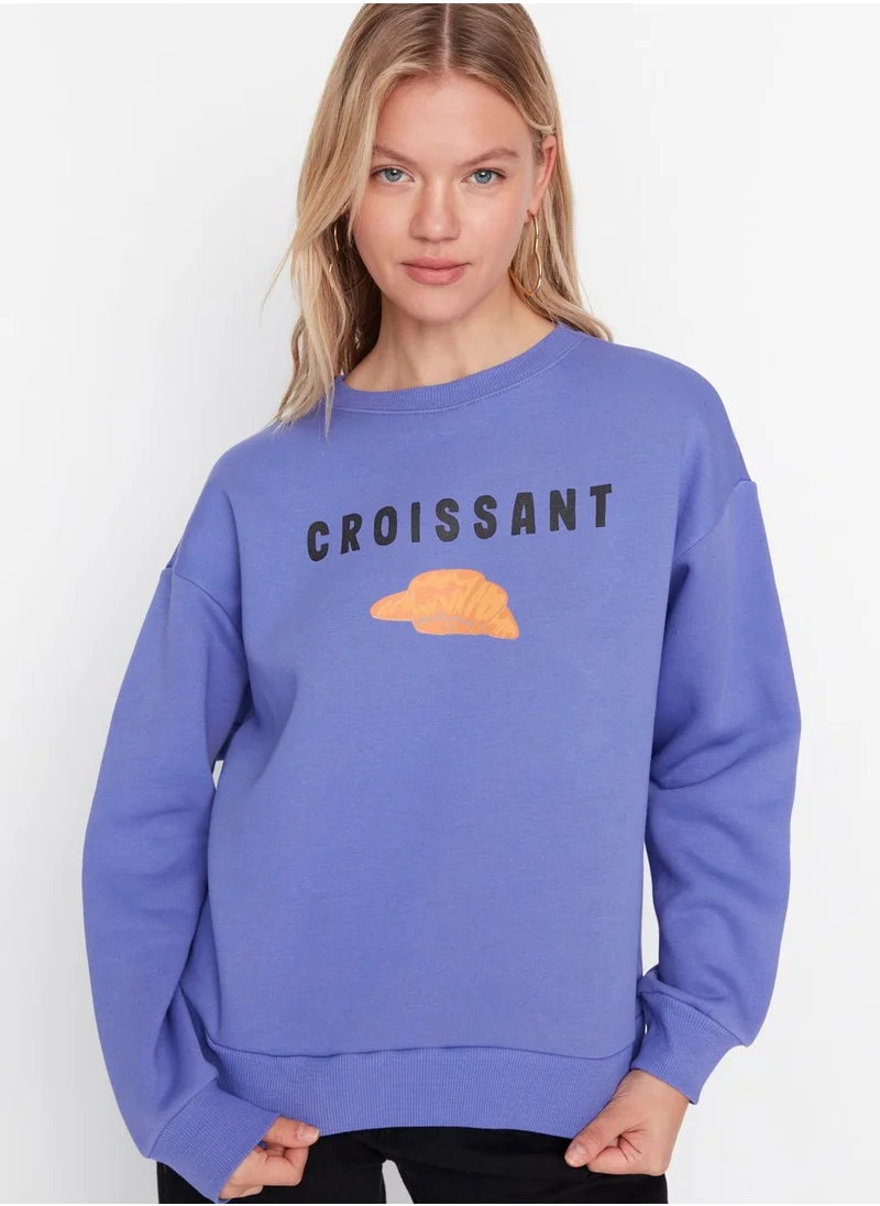 trendyol Oversized Printed Sweatshirt
