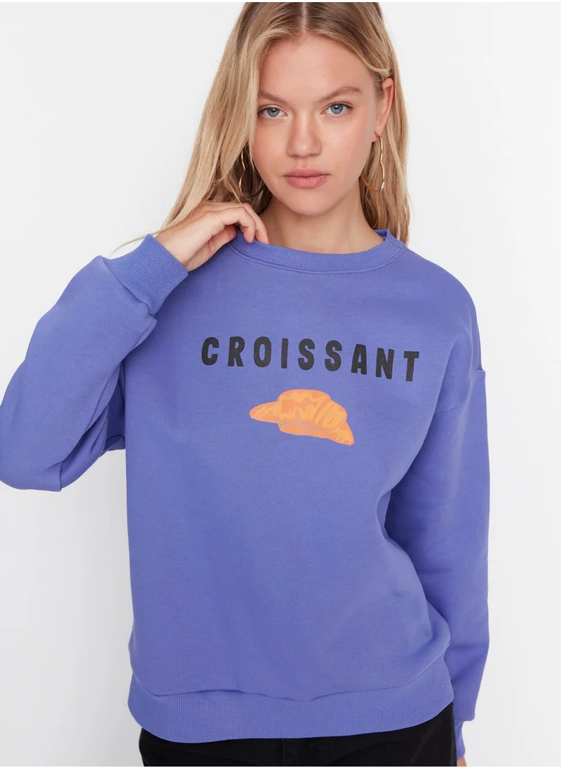 trendyol Oversized Printed Sweatshirt