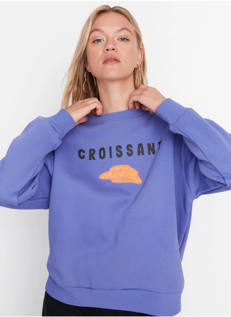 trendyol Oversized Printed Sweatshirt