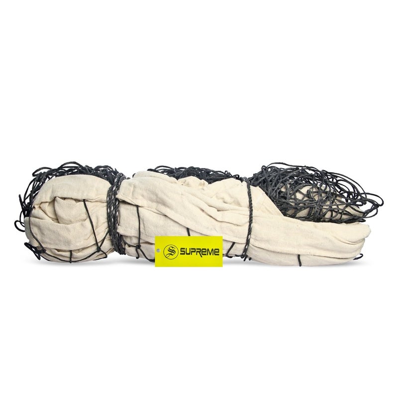 SUPREME Volleyball Net Classic (4 Side Canvas) Heavy Duty (Pack of 1) Volleyball Net (Black, Beige) - Image 1