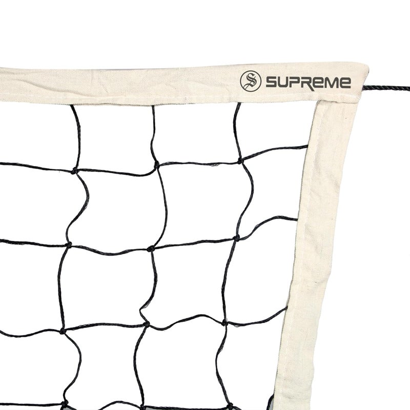 SUPREME Volleyball Net Classic (4 Side Canvas) Heavy Duty (Pack of 1) Volleyball Net (Black, Beige) - Image 3