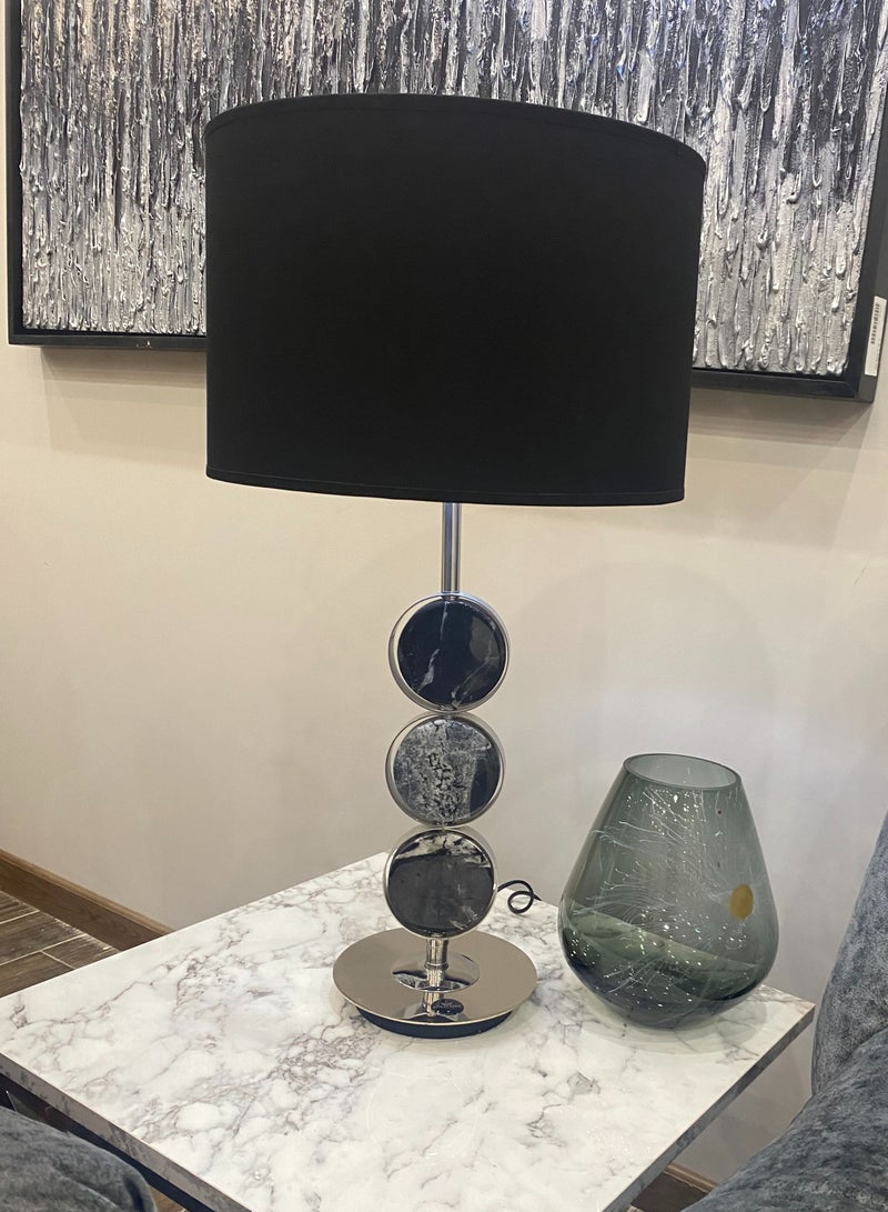 سوليتير مصباح ترابيزة من الستانلس ستيل والرخام الطبيعي مع خاصية التحكم باللمس - Image 1