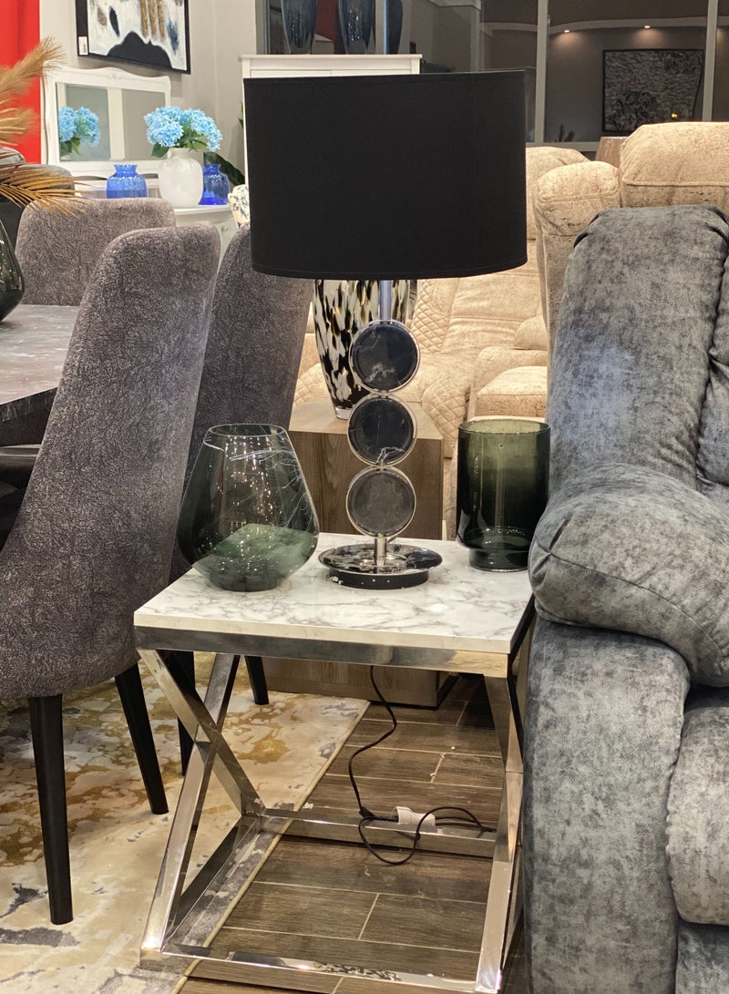 سوليتير مصباح ترابيزة من الستانلس ستيل والرخام الطبيعي مع خاصية التحكم باللمس - Image 2