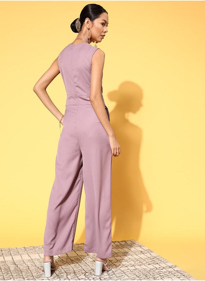SASSAFRAS - Gathered Detail Sleeveless Jumpsuit by Styli - Image 1