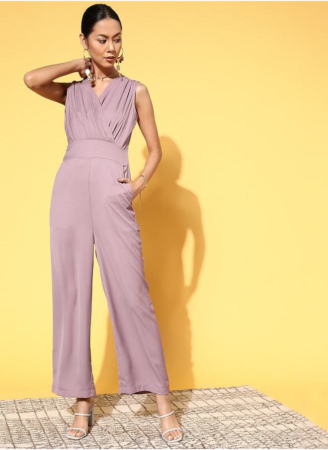 SASSAFRAS - Gathered Detail Sleeveless Jumpsuit by Styli - Image 1