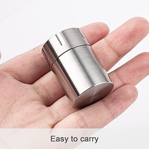 TISUR Portable Pill Cases, Metal Titanium Pill Holder Pocket Small Pill Box Keychain Waterproof Pill Bottle Medicine Organizer Case Container for Travel Purse Outdoor Camping (Titanium Pill Bottle) - Image 5
