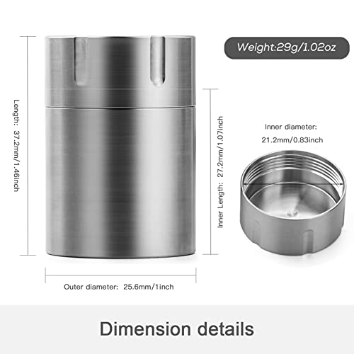 TISUR Portable Pill Cases, Metal Titanium Pill Holder Pocket Small Pill Box Keychain Waterproof Pill Bottle Medicine Organizer Case Container for Travel Purse Outdoor Camping (Titanium Pill Bottle) - Image 2